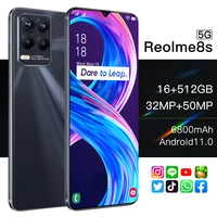 global version reolme 8s 5g smartphone 16gb512gb 6 7inch water drop screen 6800mah mobile phones android 11 cellphone