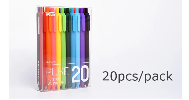 20pc Pen Ручка-знак Xiao mi KACO, 20 цветов, ручки mi jia, 0,5 мм, заправка, АБС-пластик, длина записи 400 м+ 10 шт, 0,5 мм, заправки(черный/красный/синий - Цвет: 20pc Pen