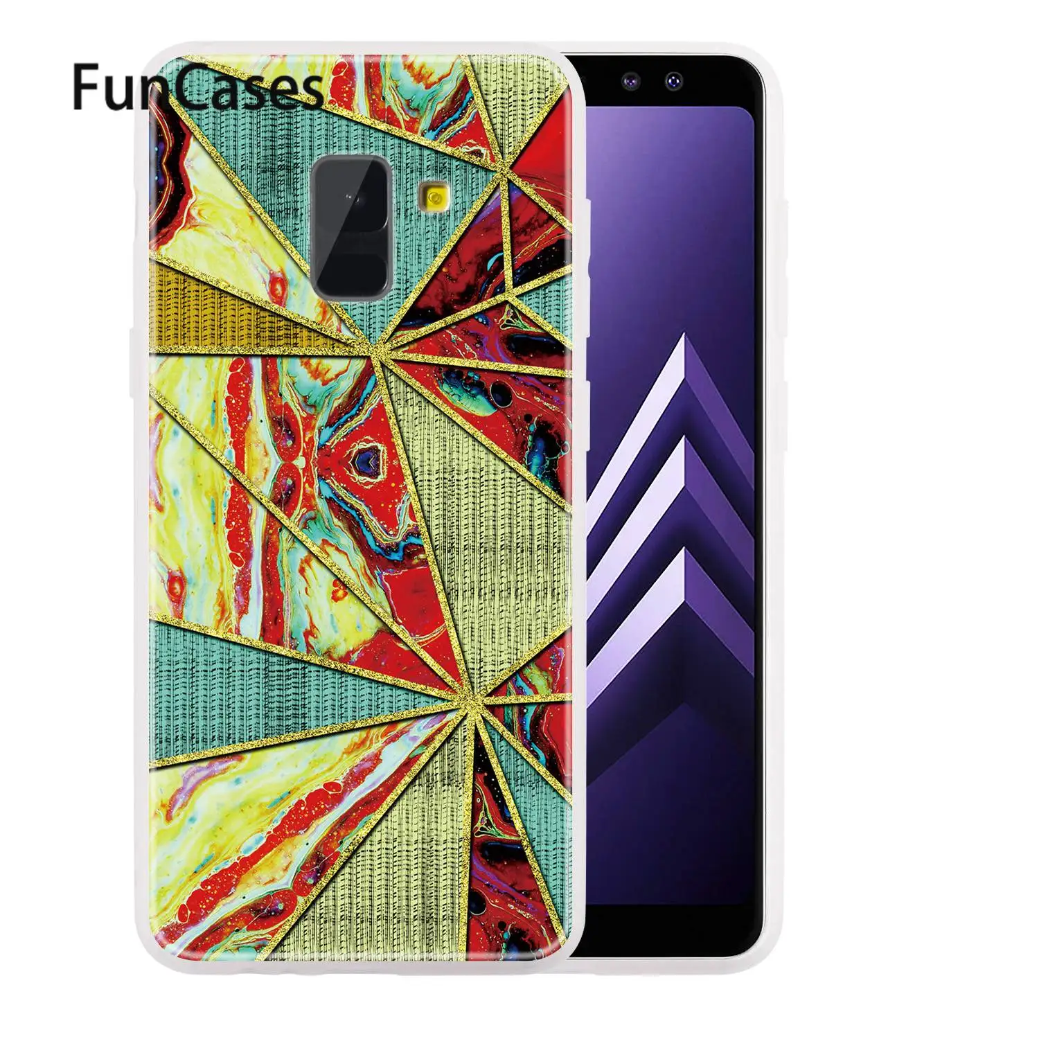 Стразы золотистого цвета для samsung A8 2018 Galaxy estuche мягкий силиконовый защитный чехол