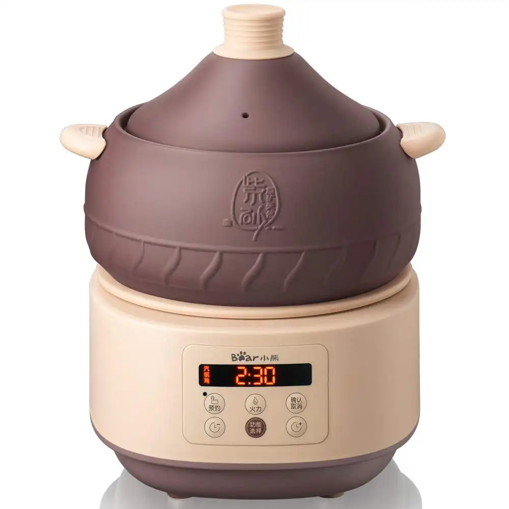 

220V Ceramic Electric Stewing Machine Purple Casserole Steam Boiler Multifunctional Slow Stewer Multi Cooker