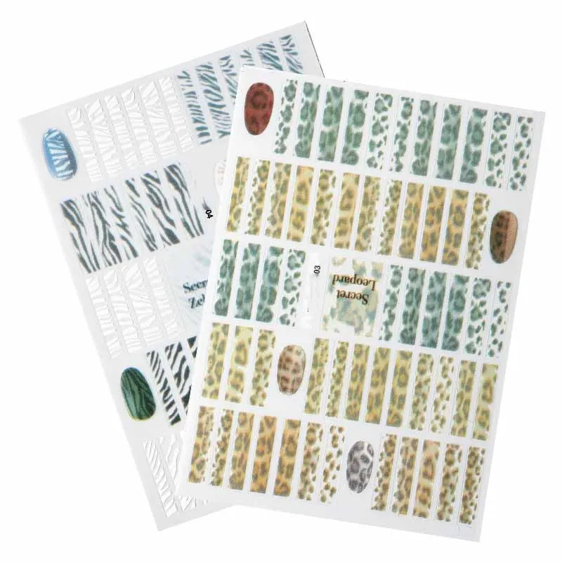 Новое поступление 3D наклейки для ногтей двухцветные Полоски зебры клейкие