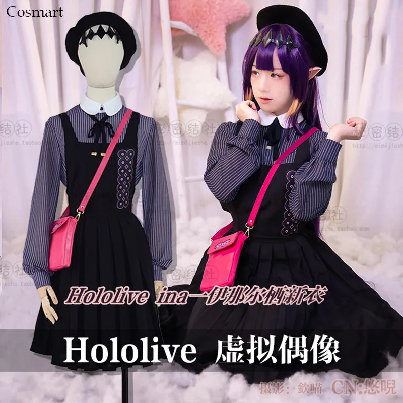 

Vtuber Hololive Ninomae Ina'nis ежедневный Костюм Униформа платье Косплэй костюм на Хэллоуин Одежда для карнавала, вечеринки Для женщин 2021 Новый