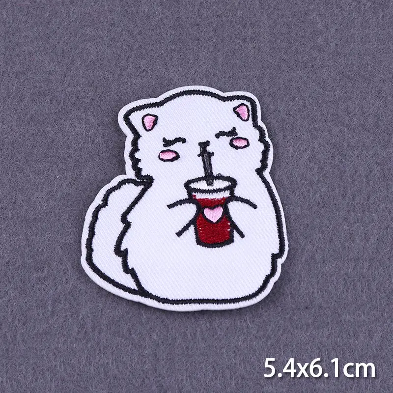 Новинка яркие наклейки на одежду с изображением мультяшного кота термоклейкие