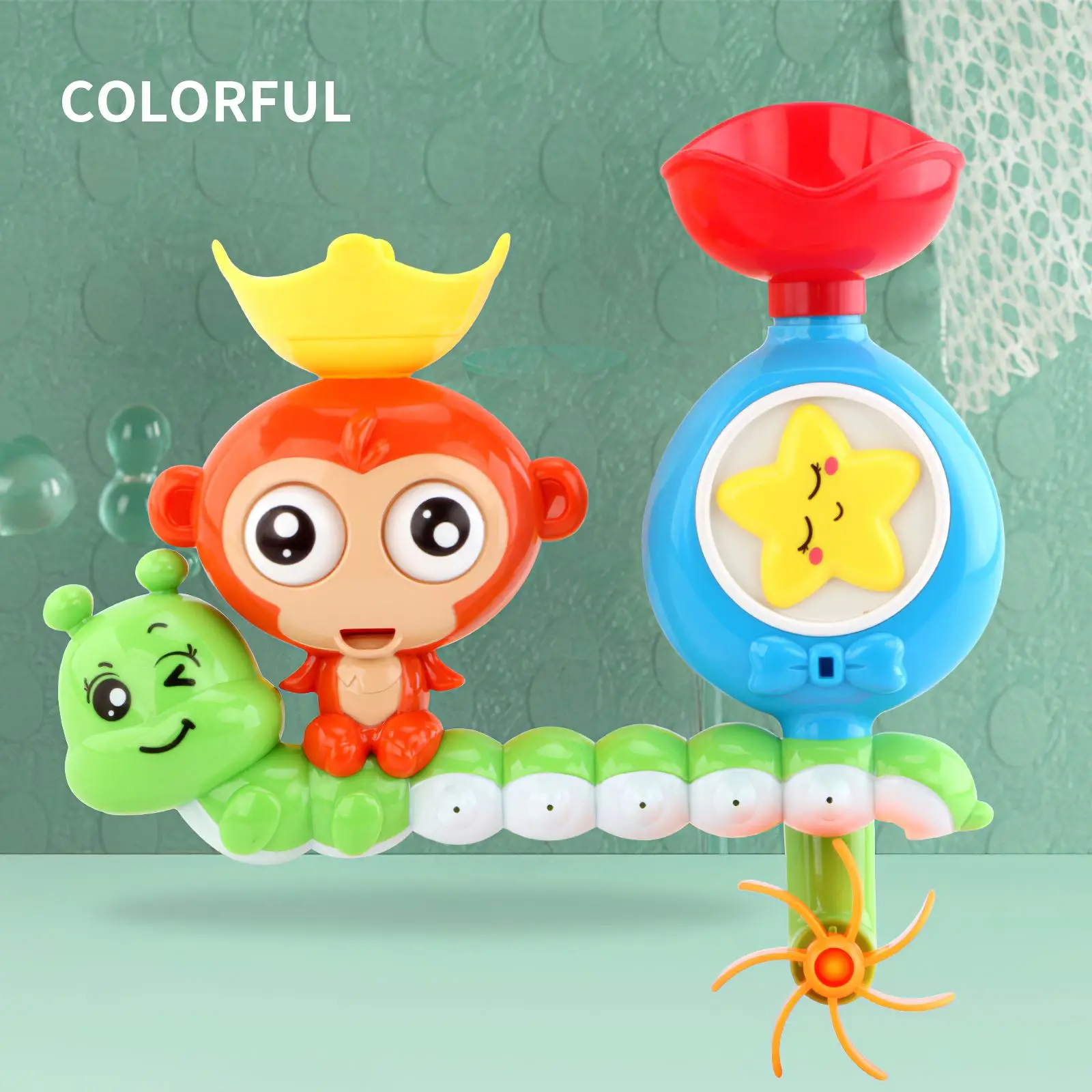 

Monkey Shaped Shower Toy Adorable Cartoon Animal Insect Star No Power Supply Baby Bath Toy Water Toy For Baby Kids Bathing