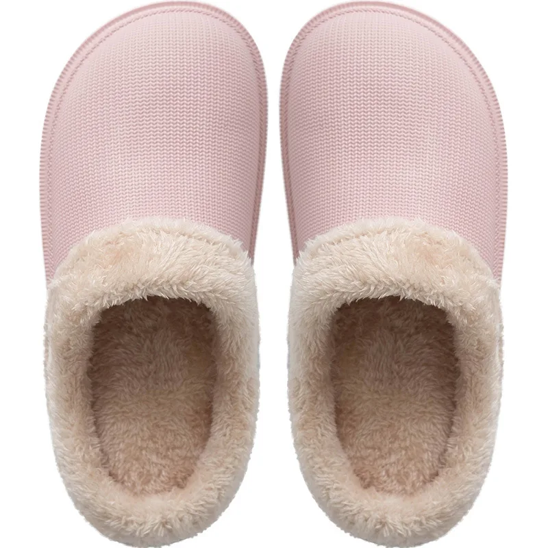 Pink Новинка года; Модные женские домашние тапочки из ЭВА; теплые меховые тапочки; плюшевые домашние тапочки; женские зимние Тапочки - Цвет: Pink