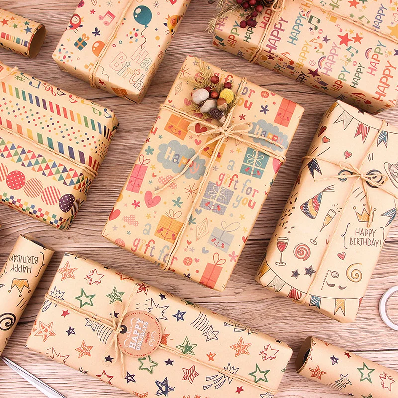 

6pcs New Musical Note Kraft Paper Valentine's Day Birthday Gift Wrapping Holiday Gift Wrapping Diy Suit Decoration Supplies