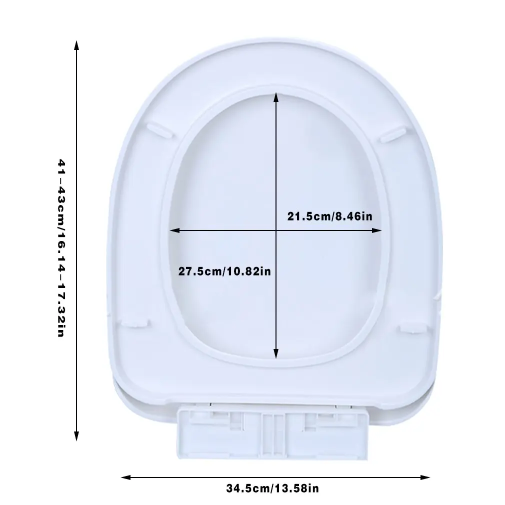 

Toilet Seat Slow Close Never Loosen PP Plastic Antiskid Toilet Lid White Toilet Seat Thick Toilet Covers