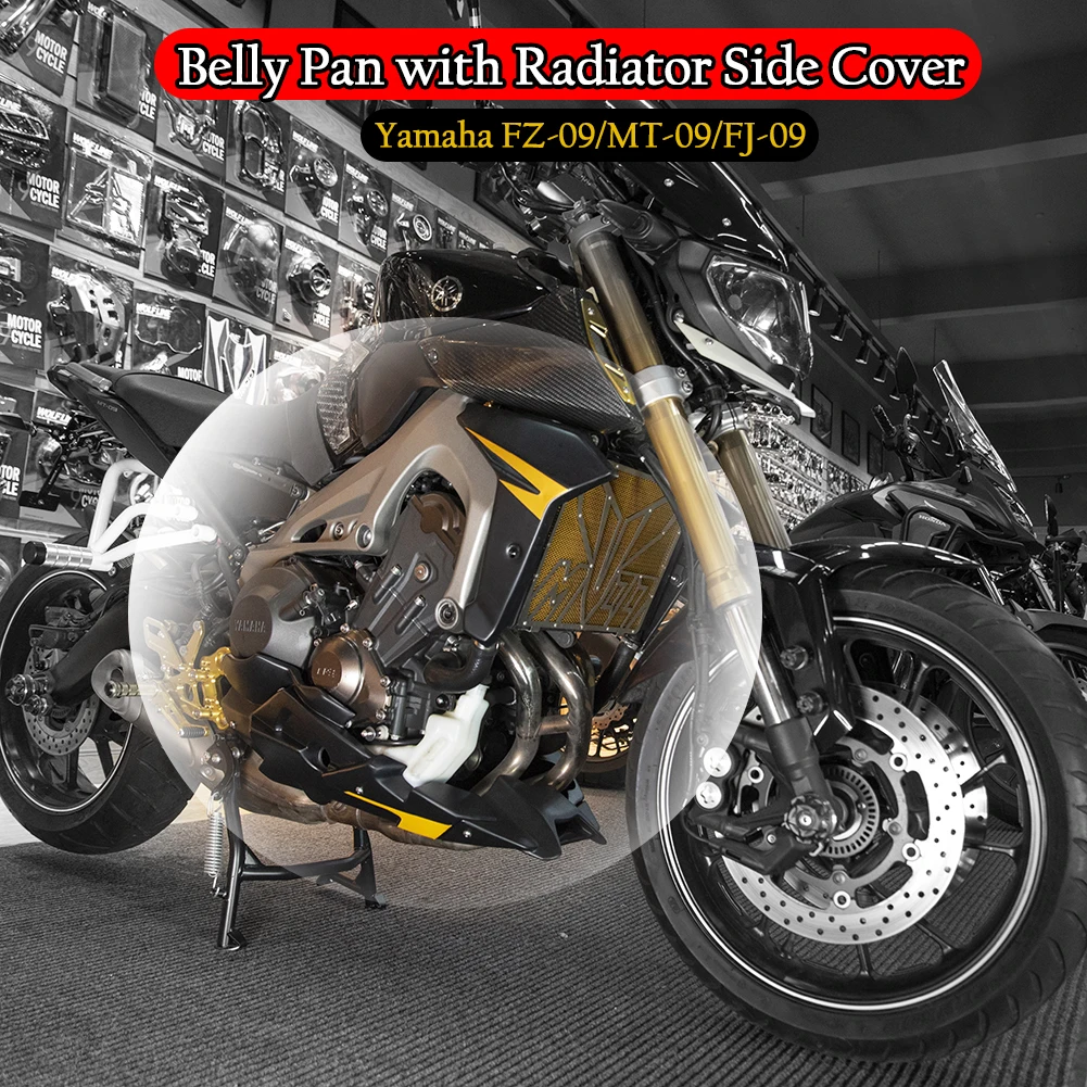 Нижняя часть Bellypan + Боковая крышка радиатора обтекатель для Yamaha MT09 FZ09 2014-2020 Tracer900