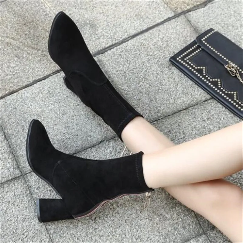 

Women's new autumn/winter women's shoes with thick heels high-heeled shoes zapatos de mujer thigh high boots winter boots women