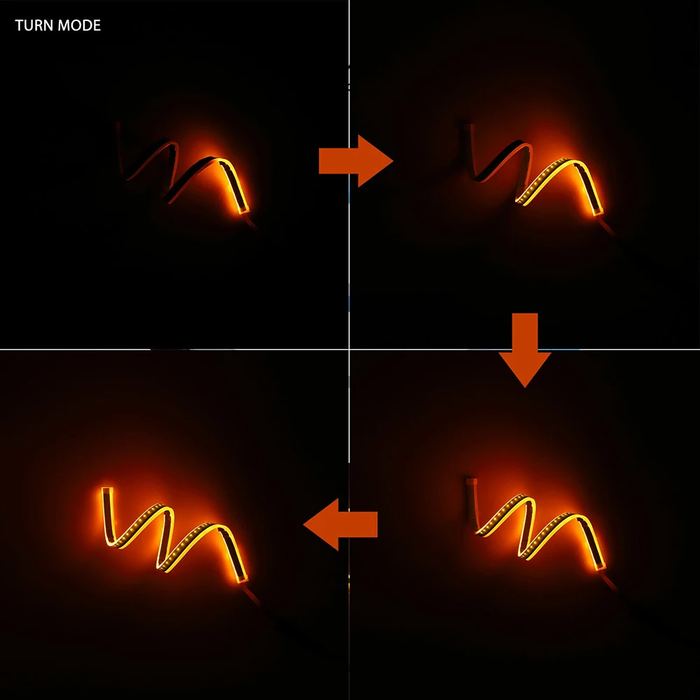 2 шт. DRL светодиодный гибкая трубка Стиль динамический Габаритные огни белый