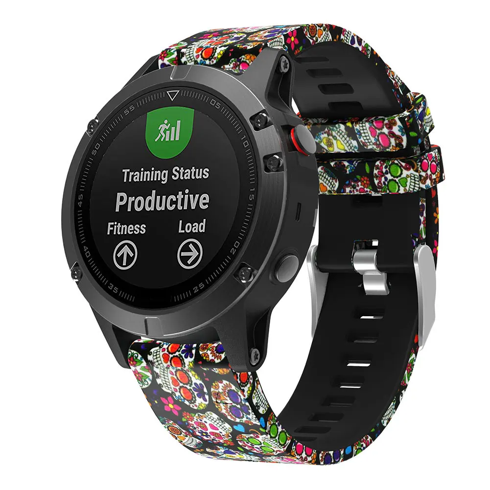 Напечатанный 22 мм быстрый релиз ремешок для Garmin Fenix5 ремень Цветной силиконовый браслет ремешок для Garmin Forerunner 945 Band