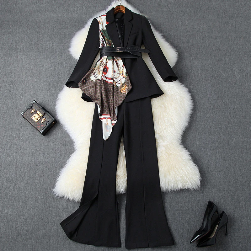 2019 брендовые Модные Дизайнерские офисные женские брюки для подиума комплект из 2