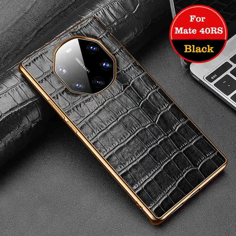 Чехол из натуральной кожи для Huawei Mate 40 RS чехол с гальванической рамкой 40RS чехлы