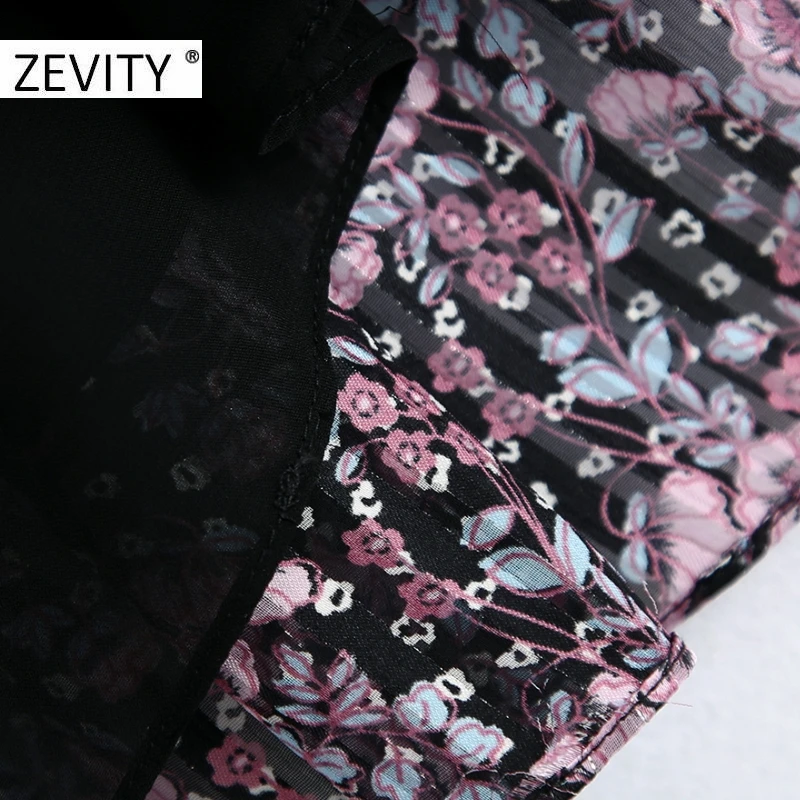 Новая женская винтажная плиссированная мини-юбка ZEVITY с тропическим цветочным