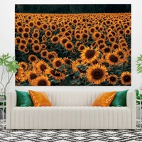 laeacco tapestry sunflower wall hanging natural landscape home decor bohemian botanical reference chart