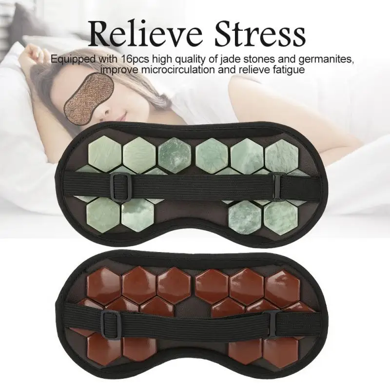 

Natural Real Tourmaline Eye Massager Therapy Jade Stone Germanium Sleep Eye Mask Shade Cover Relaxation Healthcare Blindfold