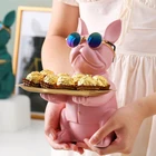 Украшения для дома, современные скульптуры, Гобеленовые статуи для украшения, фигурки, интерьер, скандинасветильник, роскошный поднос для хранения бульдога