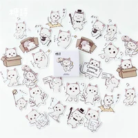 45pcsbox of cute selfie cat decoration stickers for scrapbooking diy diary photo album labeling stationery