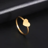 cooltime small heart love couple rings stainless steel ring engagement wedding gift for women men girlfriend fashion jewelry