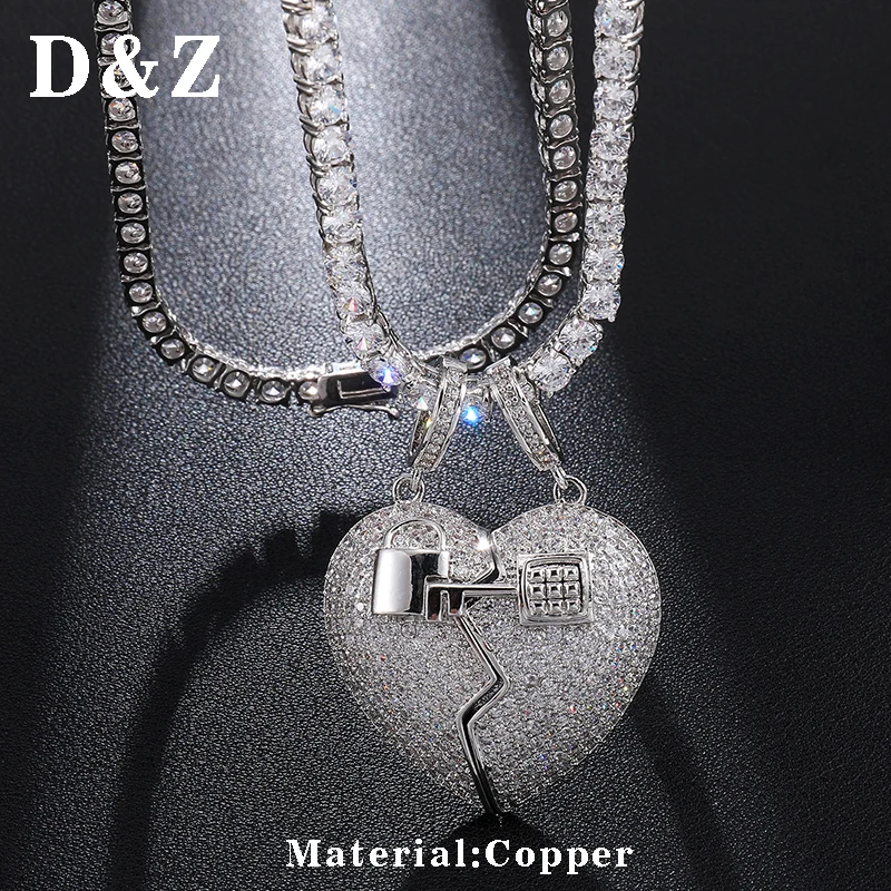 Ожерелье с подвеской D &amp Z для мужчин и женщин колье полым разбитым сердцем