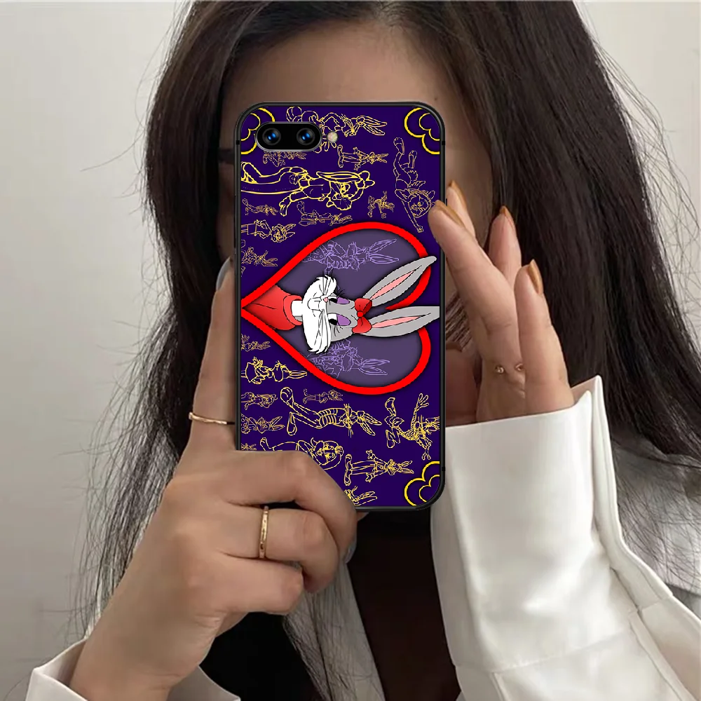 

Catoon Bugs Cute Bunny Anime Phone Case For HUAWEI Honor 7 8 A 9 X Mate 10 i 20 V 40 Pro Lite Y7 2019 black Etui Fashion Prime