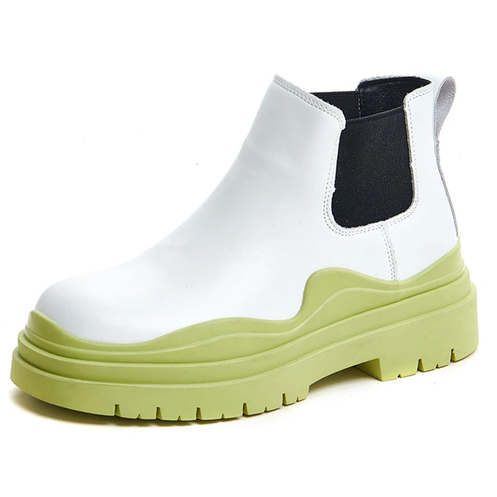 

Chelsea Boots For Women 2021 New Autumn Winter Martin Shoe Female High Quality Leather Booties Ladies Platform Casual Flat Botas