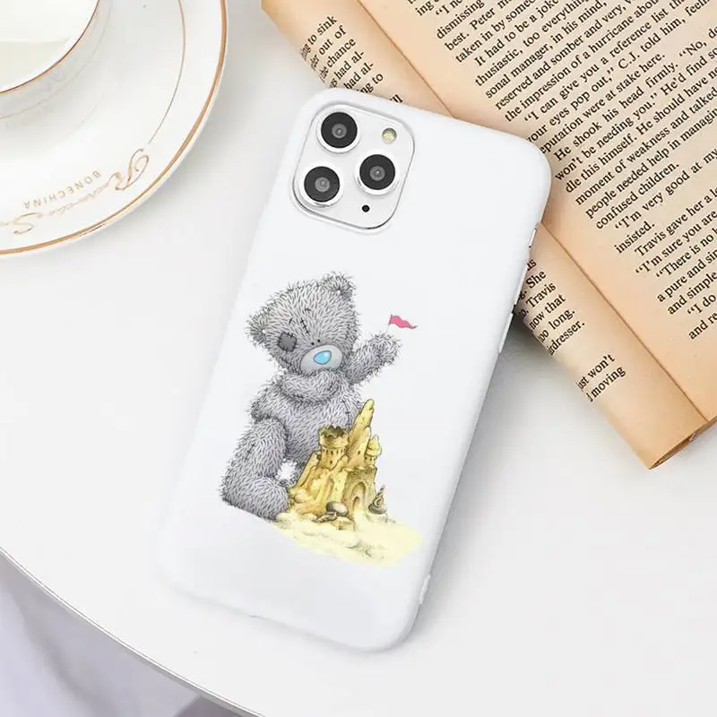 

Cute cartoon bear Tatty Teddy animal Phone Case Candy Color for iPhone 6 7 8 11 12 s mini pro X XS XR MAX Plus