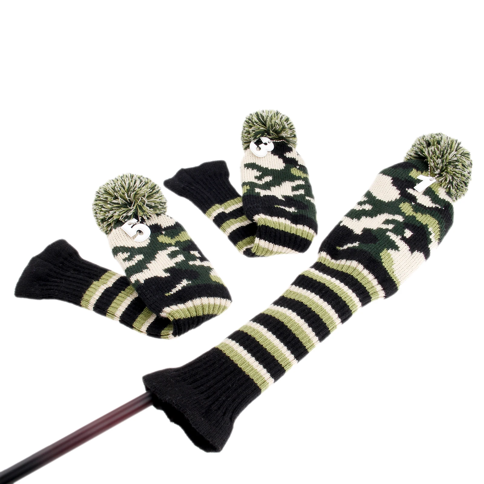 3 шт./компл. гибридные Чехлы для клюшек гольфа с помпоном мягкие шерстяные вязаные