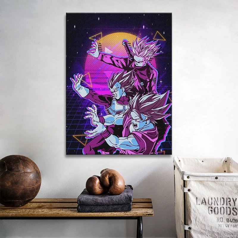 

DBZ goku Vegeta Trunks Characters anime Canvas Painting Decor Wall Art Pictures Home Living Room Decoration Prints Poster
