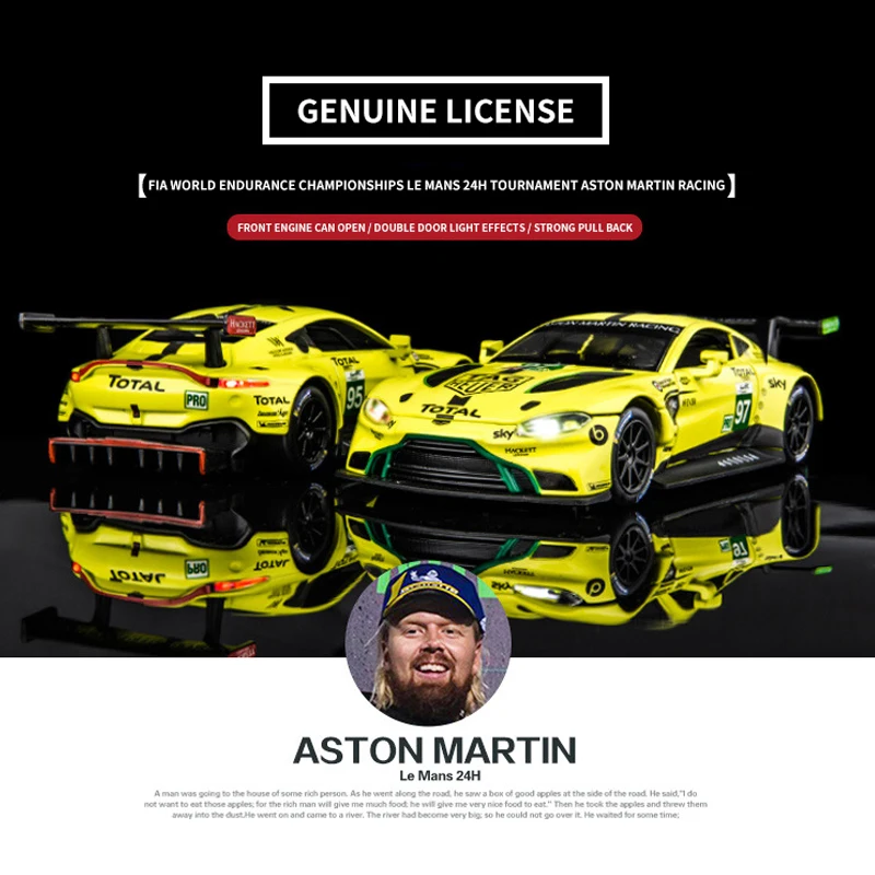 Модель автомобиля Aston Martin GTE в масштабе 1:32 игрушка из литого металла модель с