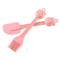 silicone spatula barbeque brush cooking utensil tools heat resistant bbq oil brush with cartoon pig shaped kitchen bbq accessory