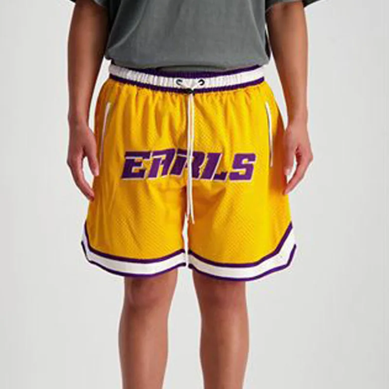

European Trend Summer Basketball Pants Running Training Shorts Sports Loose Over The Knee Beach Plus Size Five-Point Pants Men