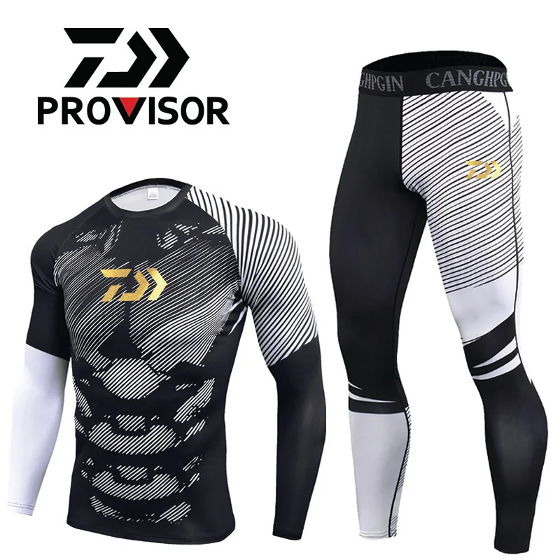 

2021 New Dawa Fishing Clothing Sets Men Outdoor Sports Breathable Quick Dry Anti UV 40+ Long Sleeve Fishing Jersey Fishing Pants