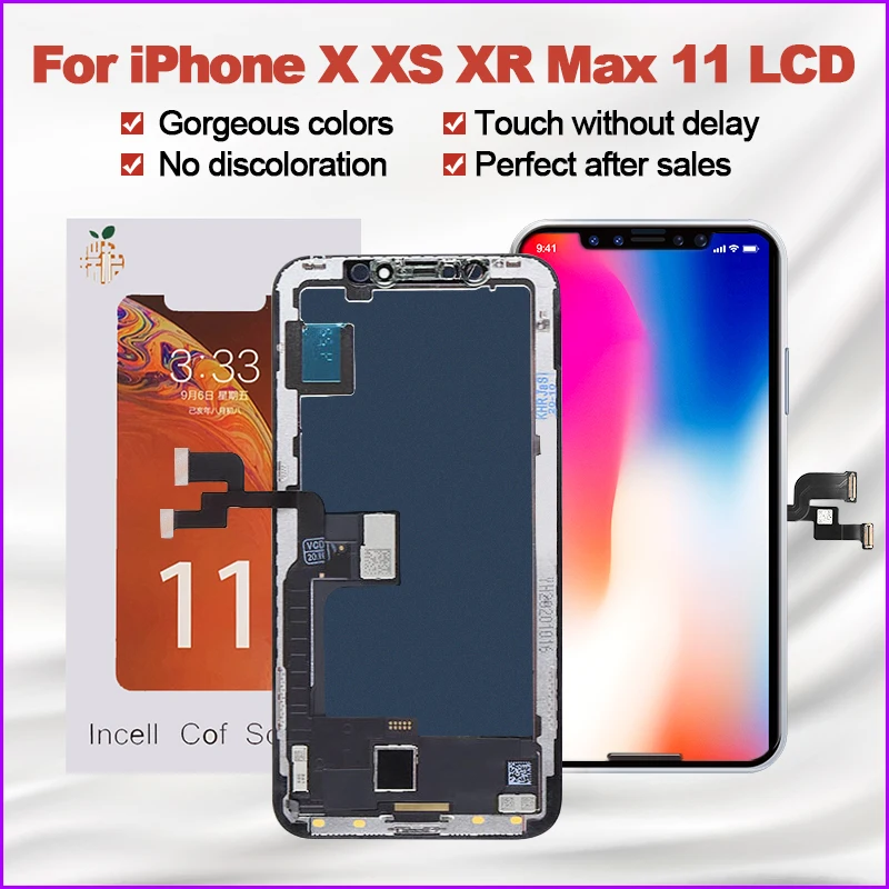 

AAA +++ для iPhone X XS XR Max 11 ЖК-дисплей с 3D сенсорным дигитайзером в сборе без битых пикселей экран Замена дисплея для iPhone X ЖК