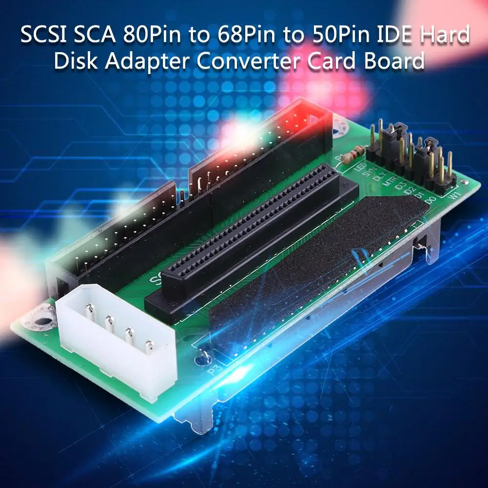 SCSI SCA 80 PIN TO 68 50 адаптер IDE для жесткого диска плата конвертера карт | Компьютеры и