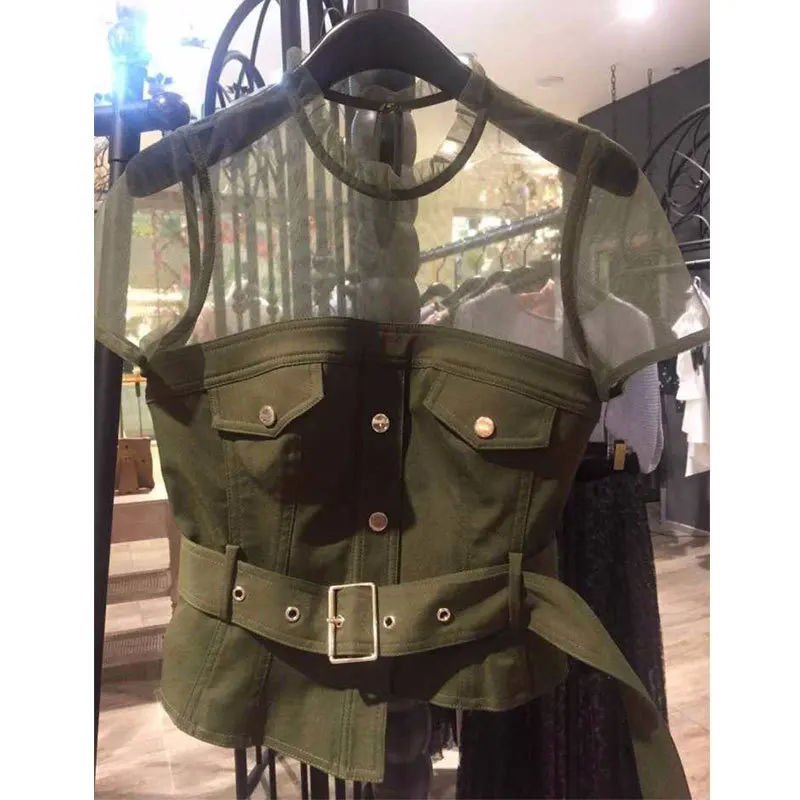 

Футболка женская с поясом, брендовая марлевая рубашка с коротким рукавом, одежда весна-лето 2020