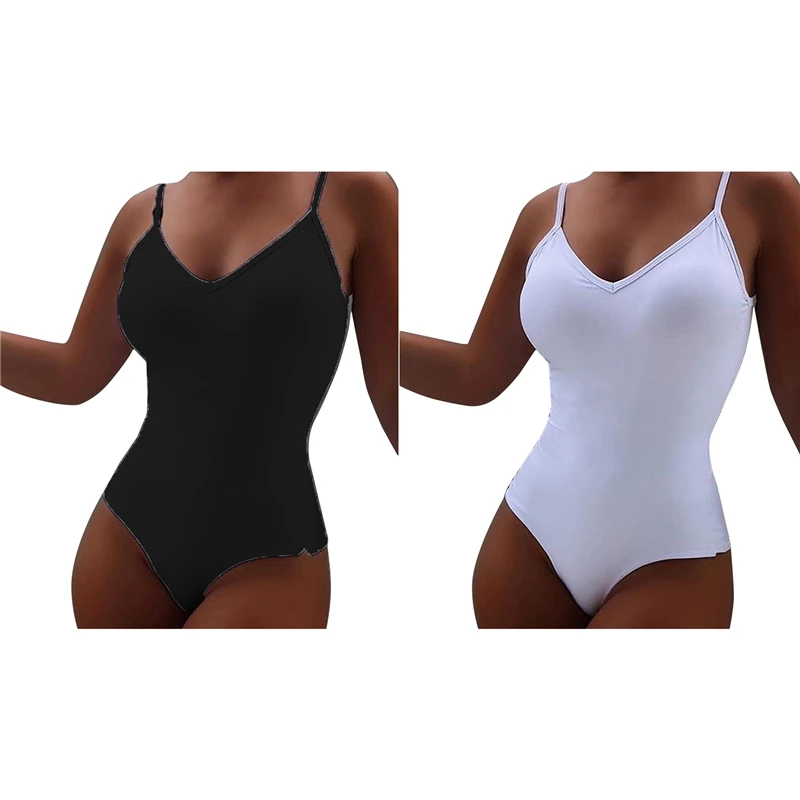 Боди женское эластичное Облегающее пикантный однотонный комбинезон на