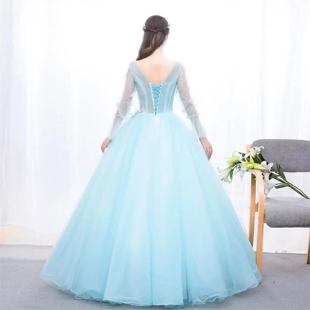 Бальное платье принцессы Quinceanera Коралловое зеленое синее для девочек до пола на
