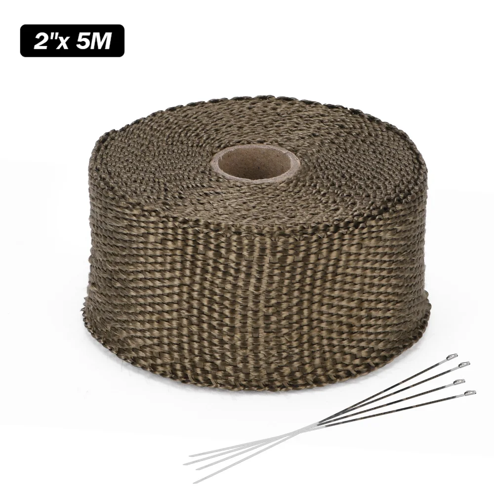 5M/10M/15M Motorcycle Exhaust Thermal Tape Header Heat Wrap Manifold Insulation Roll Resistant with Stainless Ties | Автомобили и