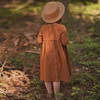 100% Cotton Retro Girl Dress Autumn New Baby Kids Casual And Comfortable Long Sleeve Button-Down Dresses Children Clothing TZ62 2