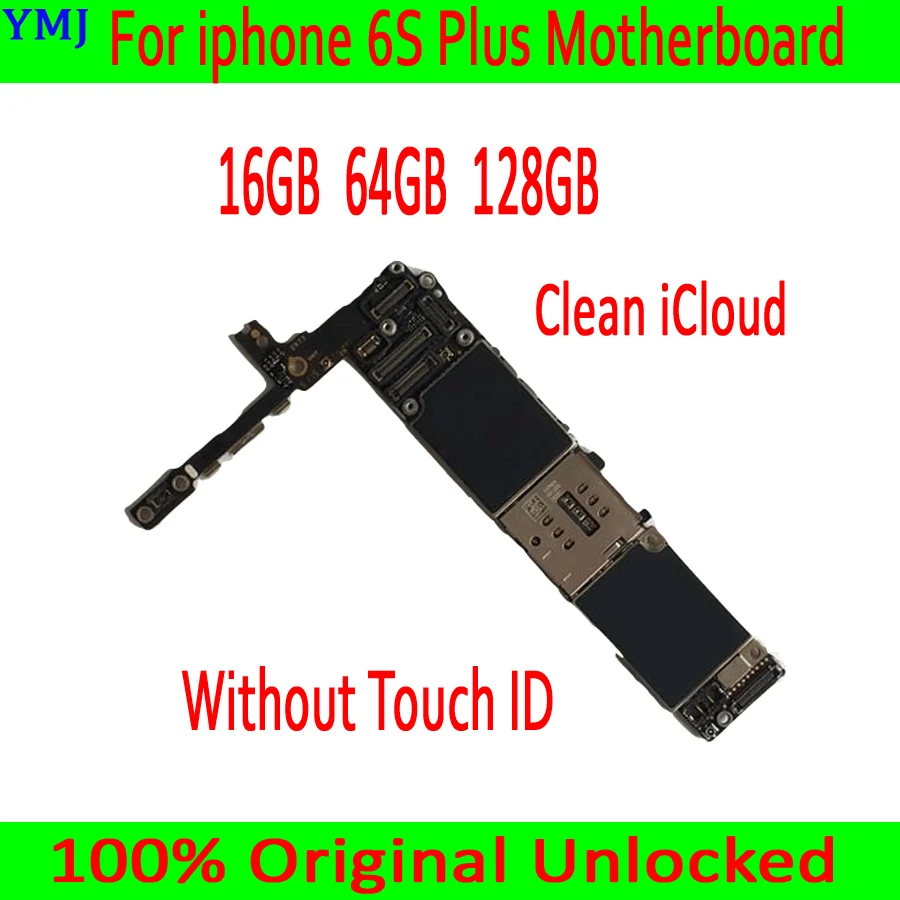 

16GB 64GB 128GB For iphone 6S Plus 5.5inch Motherboard Original unlocked Free icloud For iphone 6SP Logic board With/NO Touch ID