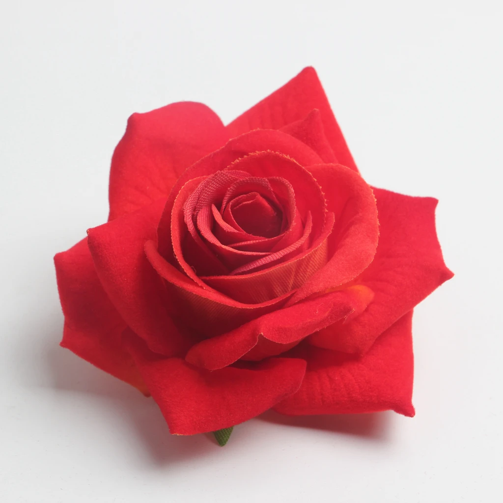 

10 Pieces Artificial Flowers Velvet Rose Heads Set Rose Blossom Wedding