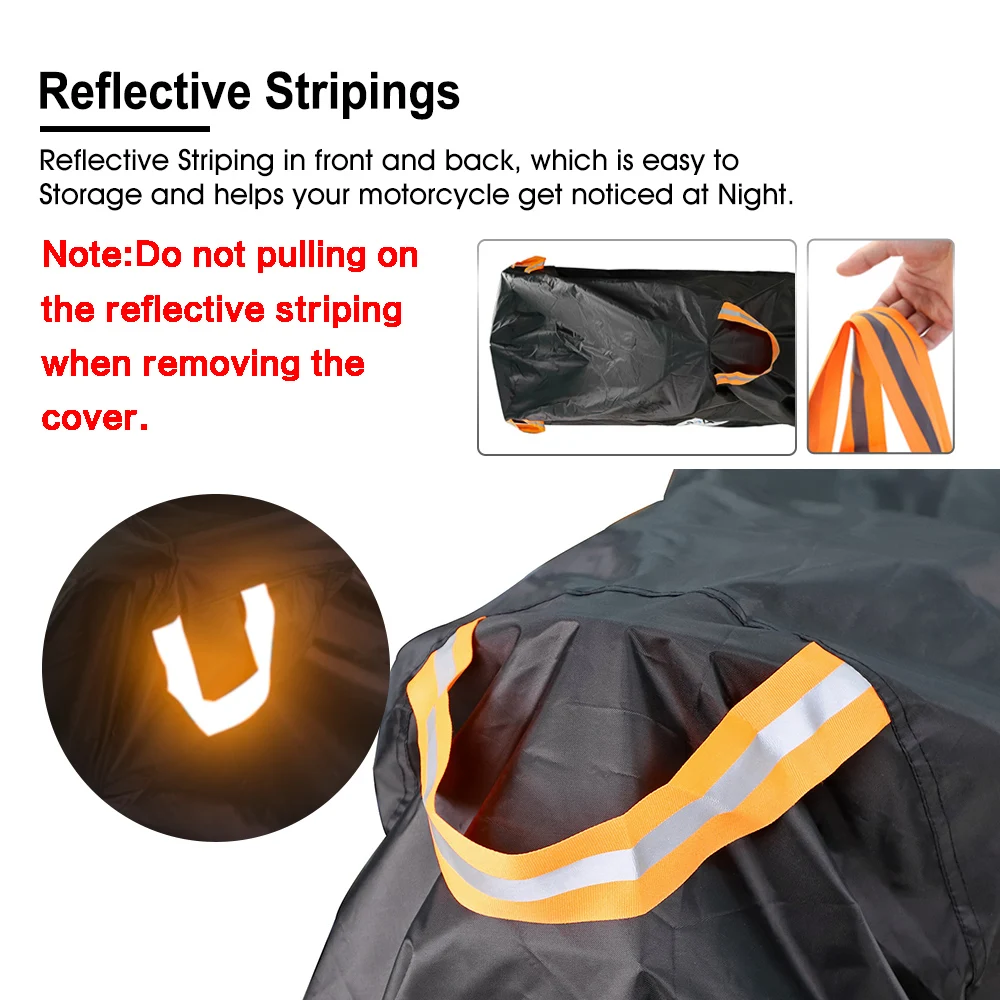 

210D High Quality Waterproof Outdoor Motorcycle Moto Cover Electric Bicycle Covers Motor Rain Coat Dust Suitable for All Motors