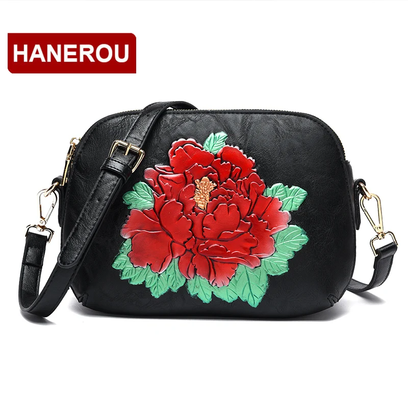 Классическая женская сумка в китайском национальном стиле с объемным цветком