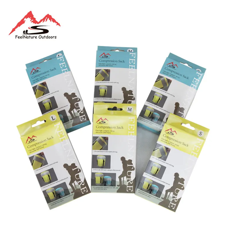 20D нейлоновый Силиконовый водонепроницаемый компрессионный мешок для спального