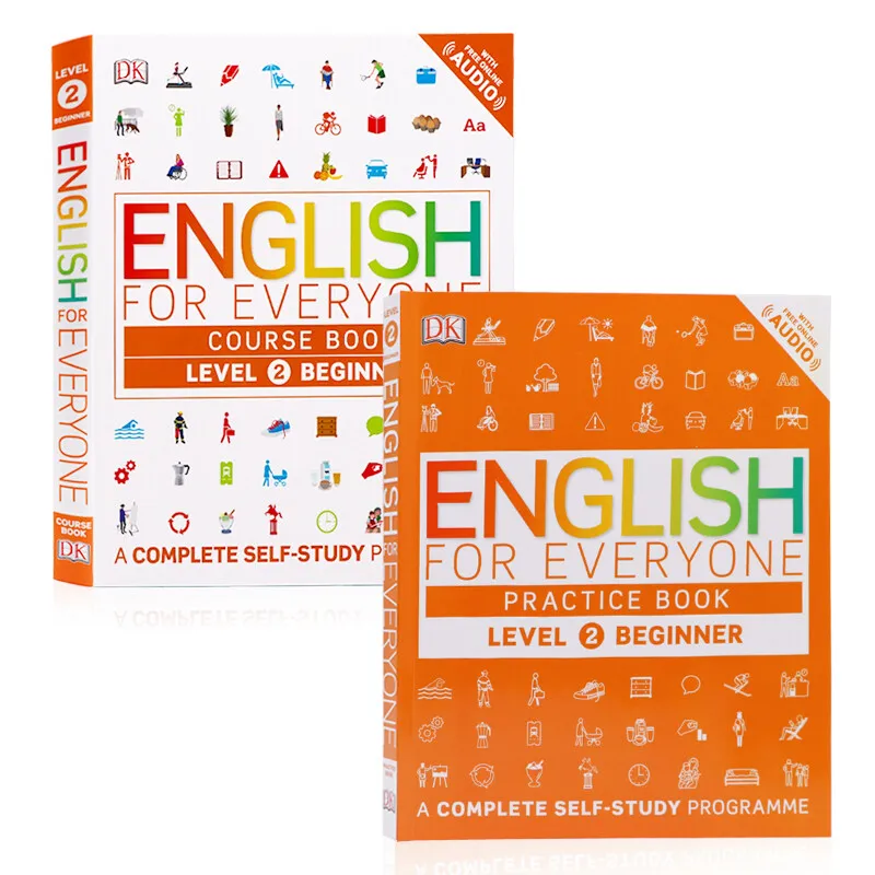 

2Pcs DK English for Everyone Level 2 Original English Self-study Textbooks for IELTS and TOEFL