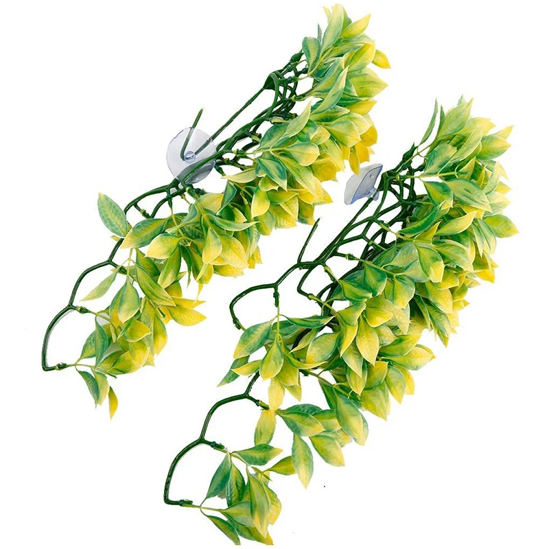 Растения для рептилий растения 2 шт. подвесное растение террариума из шелка с