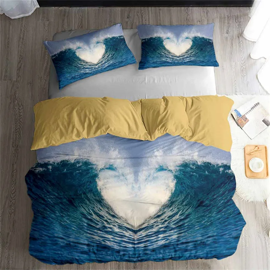 3D комплект постельного белья с принтом морской волны набор пододеяльников