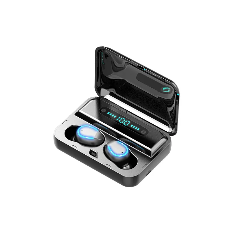 as show Беспроводные наушники Bluetooth V5.0 F9 TWS, беспроводные Bluetooth наушники, светодиодный дисплей, 2000 мАч, внешний аккумулятор, гарнитура с микрофоном - Цвет: as show