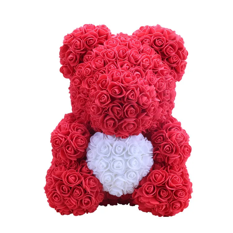 Новинка популярный искусственный цветок 40 см мишка тедди сердце ручная работа
